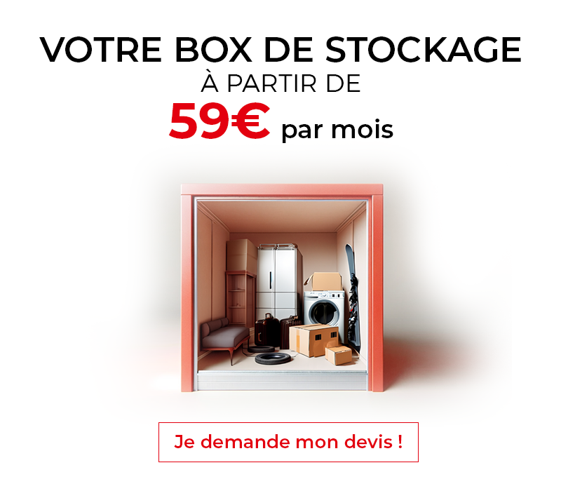Votre box de stockage à partir de 59€/mois
